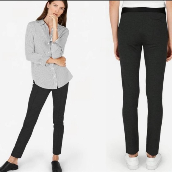 Everlane Gray Ponte Pull on Side Zip Skinny Ankle Pants Size 6 - Picture 1 of 14